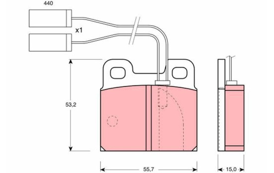 Brake Pad Set, disc brake GDB363 TRW, Image 2