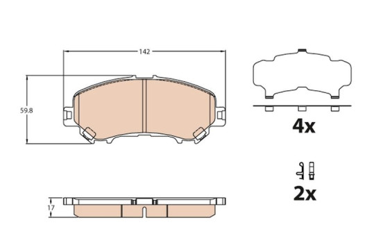 Brake Pad Set, disc brake GDB3631 TRW