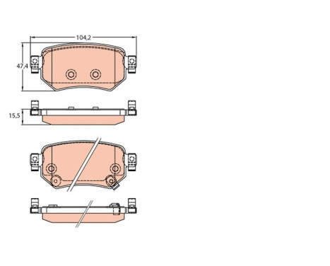 Brake Pad Set, disc brake GDB3632 TRW, Image 2