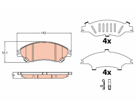 Brake Pad Set, disc brake GDB3633 TRW, Image 2
