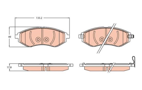 Brake Pad Set, disc brake GDB3634 TRW, Image 2