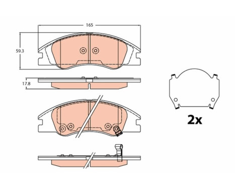 Brake Pad Set, disc brake GDB3635 TRW