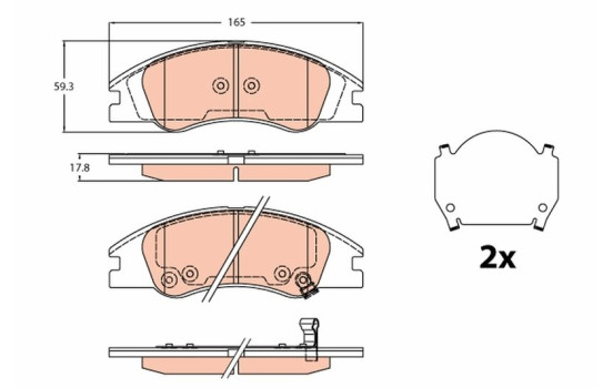 Brake Pad Set, disc brake GDB3635 TRW