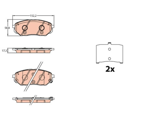 Brake Pad Set, disc brake GDB3638 TRW