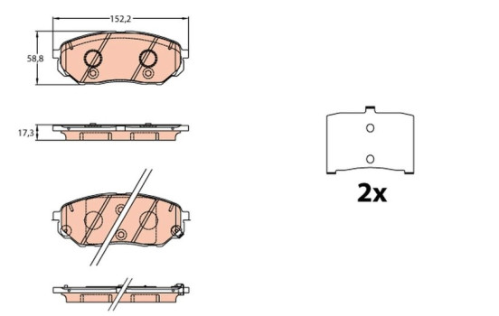 Brake Pad Set, disc brake GDB3638 TRW