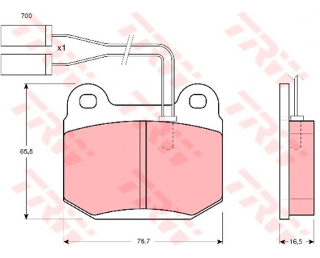 Brake Pad Set, disc brake GDB364 TRW