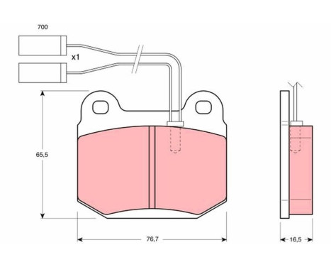 Brake Pad Set, disc brake GDB364 TRW, Image 2