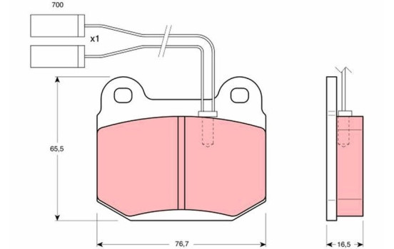 Brake Pad Set, disc brake GDB364 TRW, Image 2