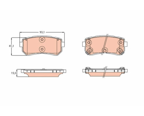 Brake Pad Set, disc brake GDB3641 TRW