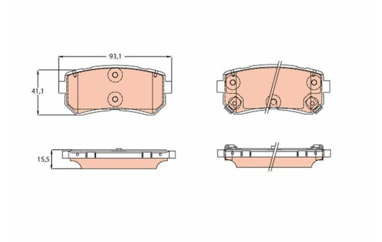 Brake Pad Set, disc brake GDB3641 TRW