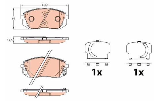 Brake Pad Set, disc brake GDB3642 TRW, Image 2