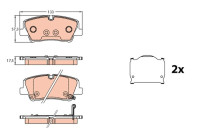 Brake Pad Set, disc brake GDB3646 TRW