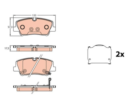 Brake Pad Set, disc brake GDB3646 TRW
