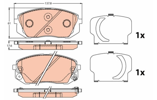 Brake Pad Set, disc brake GDB3647 TRW, Image 2