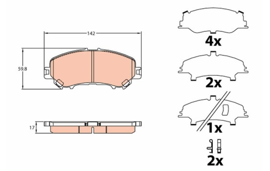 Brake Pad Set, disc brake GDB3648 TRW, Image 2