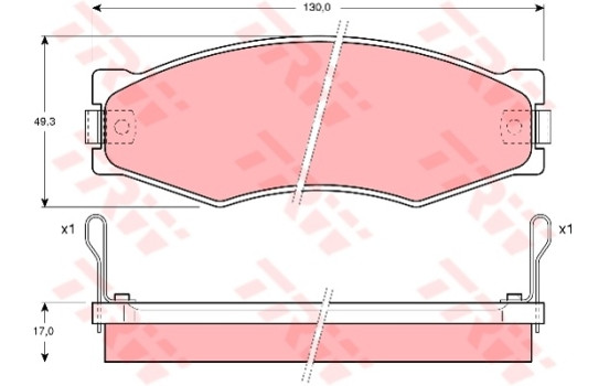 Brake Pad Set, disc brake GDB367 TRW