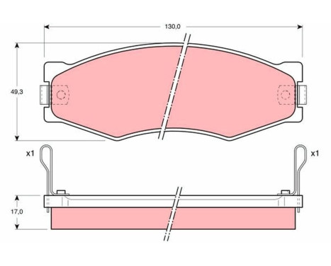 Brake Pad Set, disc brake GDB367 TRW, Image 2