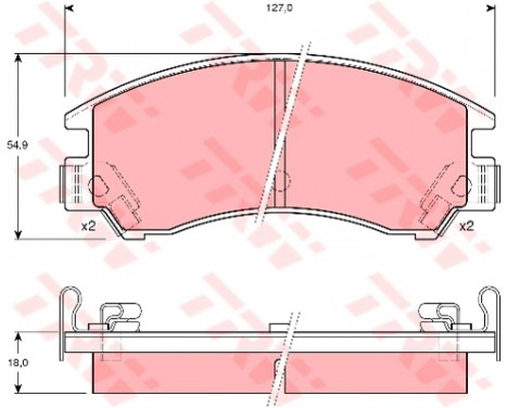 Brake Pad Set, disc brake GDB380 TRW