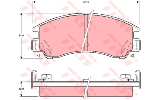 Brake Pad Set, disc brake GDB380 TRW
