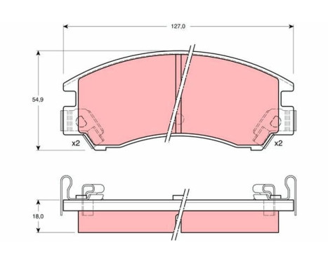 Brake Pad Set, disc brake GDB380 TRW, Image 2