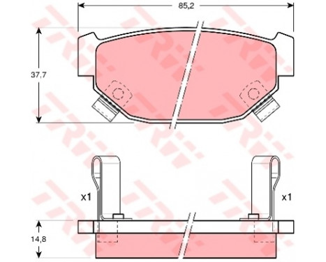 Brake Pad Set, disc brake GDB381 TRW