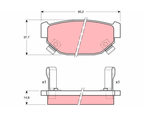 Brake Pad Set, disc brake GDB381 TRW, Image 2