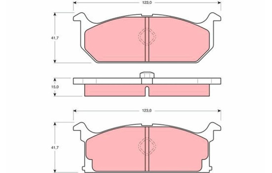 Brake Pad Set, disc brake GDB382 TRW, Image 2