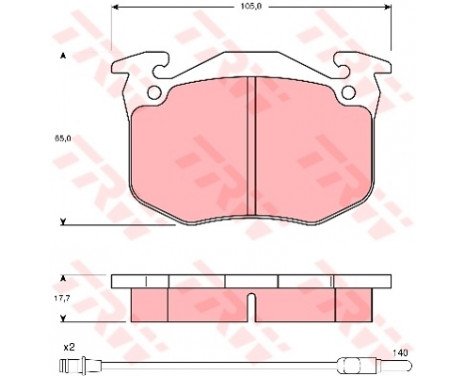 Brake Pad Set, disc brake GDB386 TRW