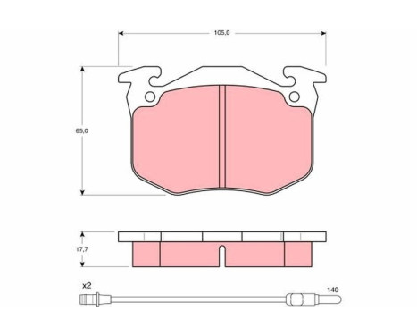 Brake Pad Set, disc brake GDB386 TRW, Image 2