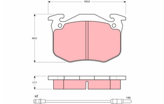 Brake Pad Set, disc brake GDB386 TRW, Image 2