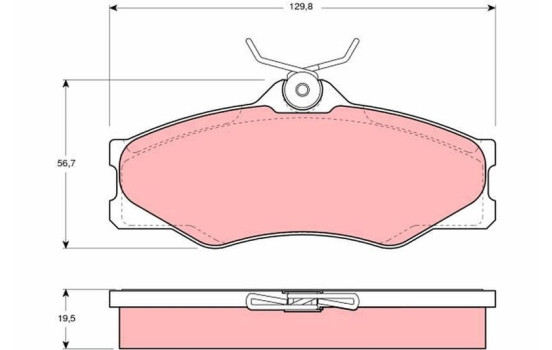 Brake Pad Set, disc brake GDB399 TRW, Image 2