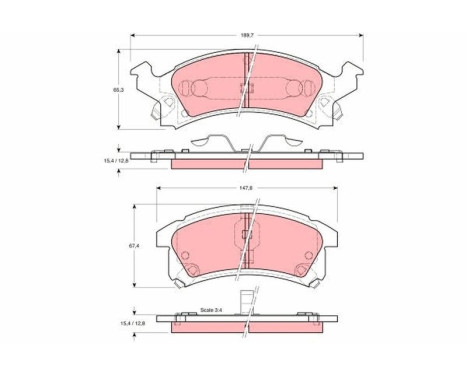 Brake Pad Set, disc brake GDB4002 TRW, Image 2