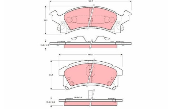 Brake Pad Set, disc brake GDB4002 TRW, Image 2