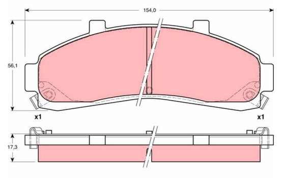 Brake Pad Set, disc brake GDB4010 TRW, Image 2