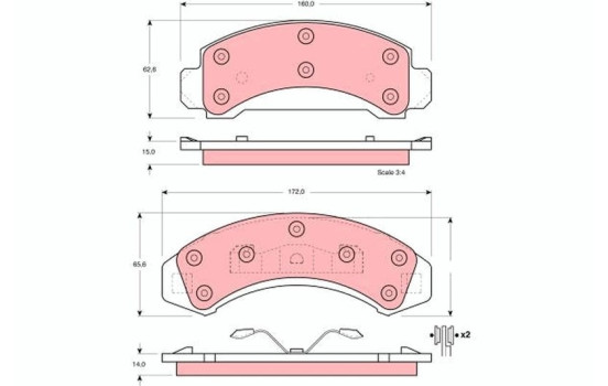 Brake Pad Set, disc brake GDB4013 TRW
