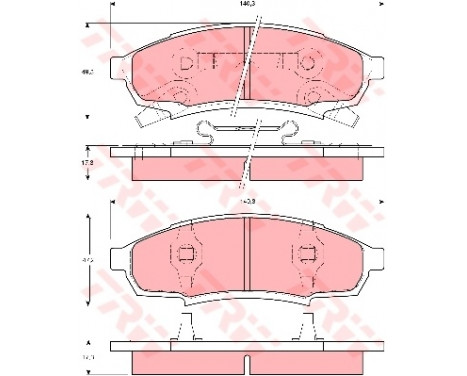 Brake Pad Set, disc brake GDB4014 TRW