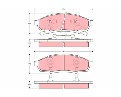 Brake Pad Set, disc brake GDB4014 TRW, Image 2