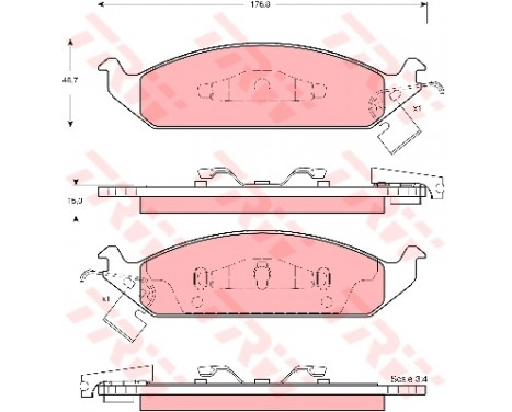 Brake Pad Set, disc brake GDB4016 TRW