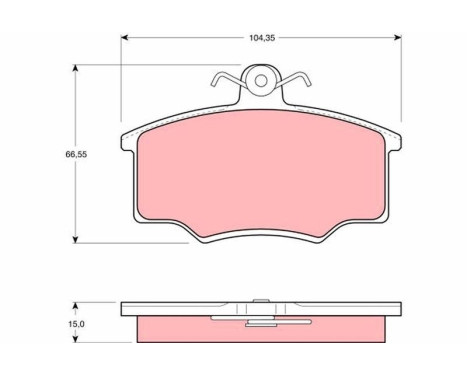 Brake Pad Set, disc brake GDB403 TRW, Image 2