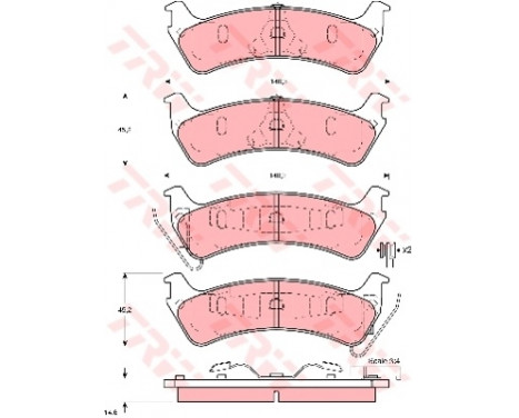 Brake Pad Set, disc brake GDB4041 TRW