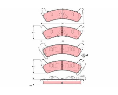 Brake Pad Set, disc brake GDB4041 TRW, Image 2