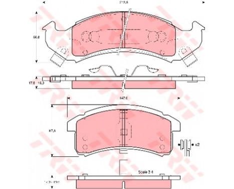 Brake Pad Set, disc brake GDB4054 TRW