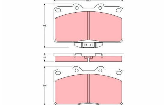 Brake Pad Set, disc brake GDB4076 TRW, Image 2