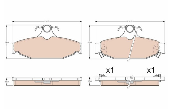 Brake Pad Set, disc brake GDB4089 TRW, Image 2