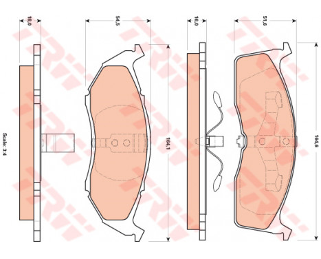 Brake Pad Set, disc brake GDB4091 TRW