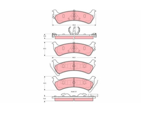 Brake Pad Set, disc brake GDB4094 TRW, Image 2