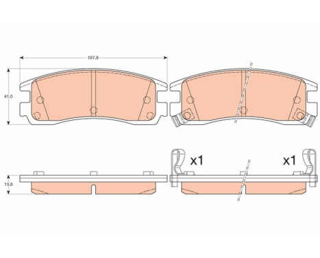 Brake Pad Set, disc brake GDB4098 TRW, Image 2