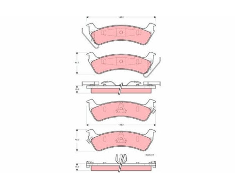 Brake Pad Set, disc brake GDB4124 TRW, Image 2
