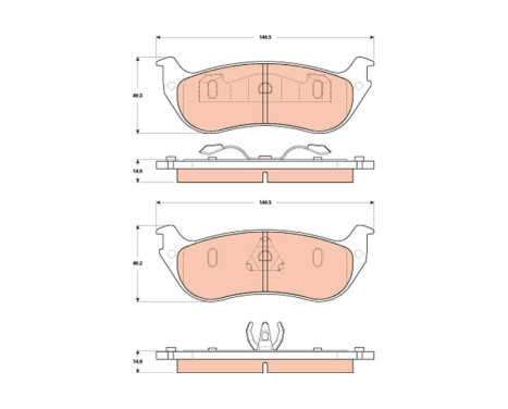 Brake Pad Set, disc brake GDB4132 TRW, Image 2