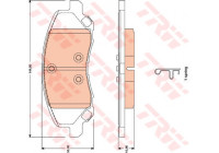 Brake Pad Set, disc brake GDB4141 TRW
